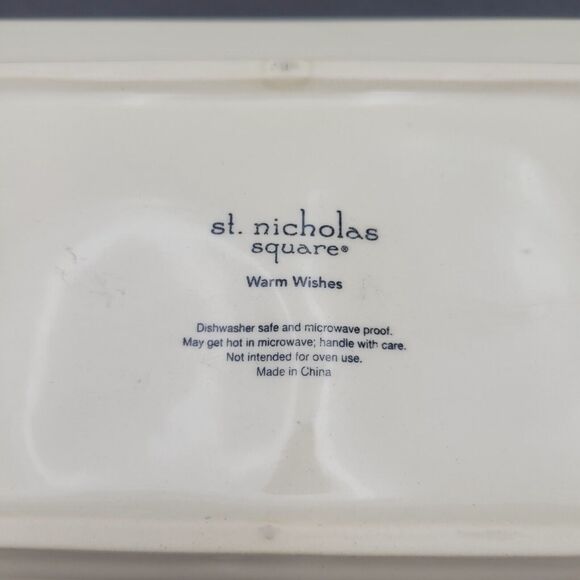 St Nicholas Square Warm Wishes Cookie Snack Tray Snowmen Winter Vtg - Picture 6 of 6